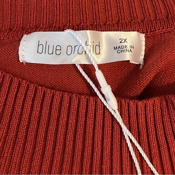 Blue Orchid Belted Mock Neck Midi Dress Rust Orange Plus Size 2XL New with tags! - Picture 7 of 14